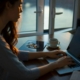 Woman browsing on her laptop